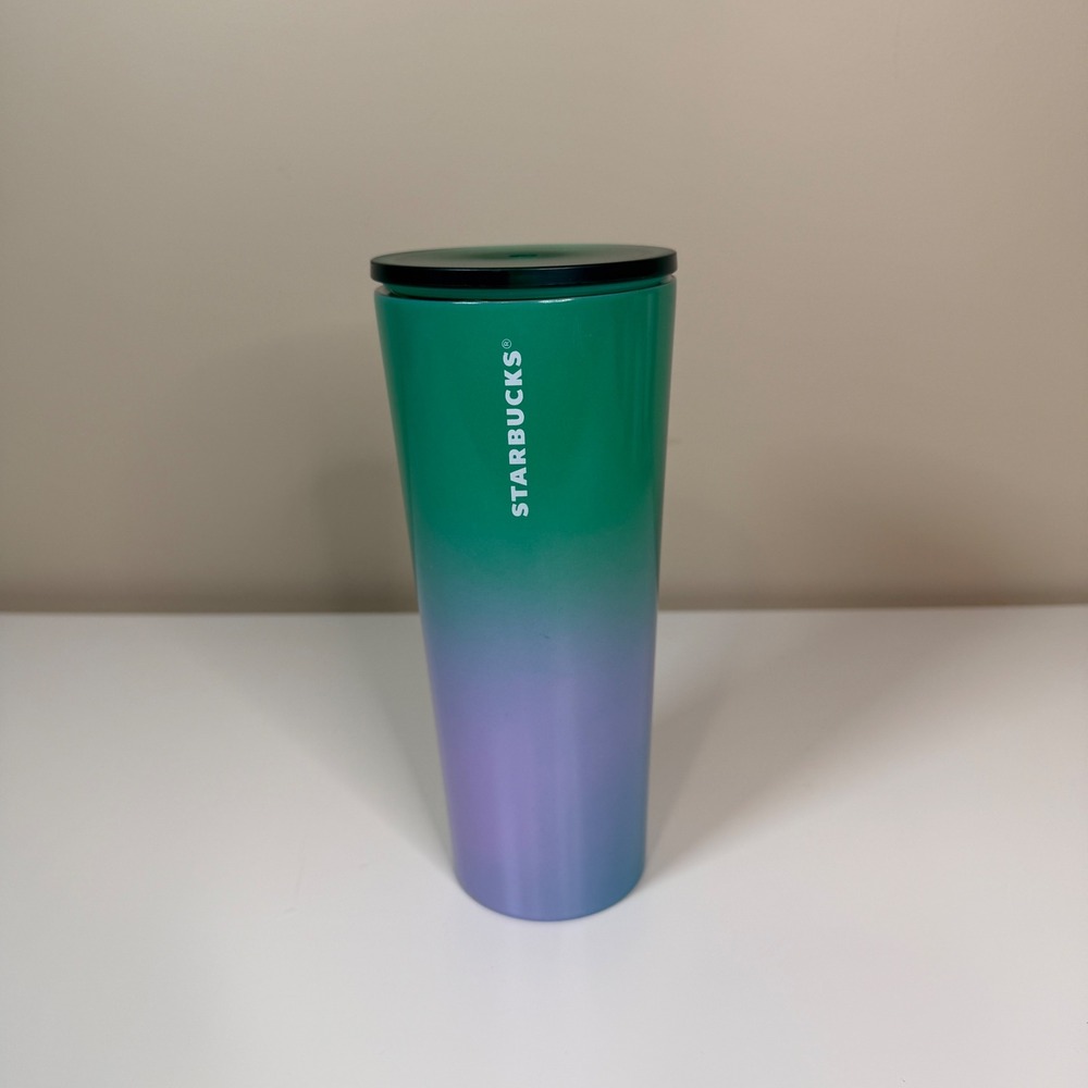 Starbucks 2022 Green Purple Ombre Gradient Stainless Steel Tumbler 24oz Cold Cup